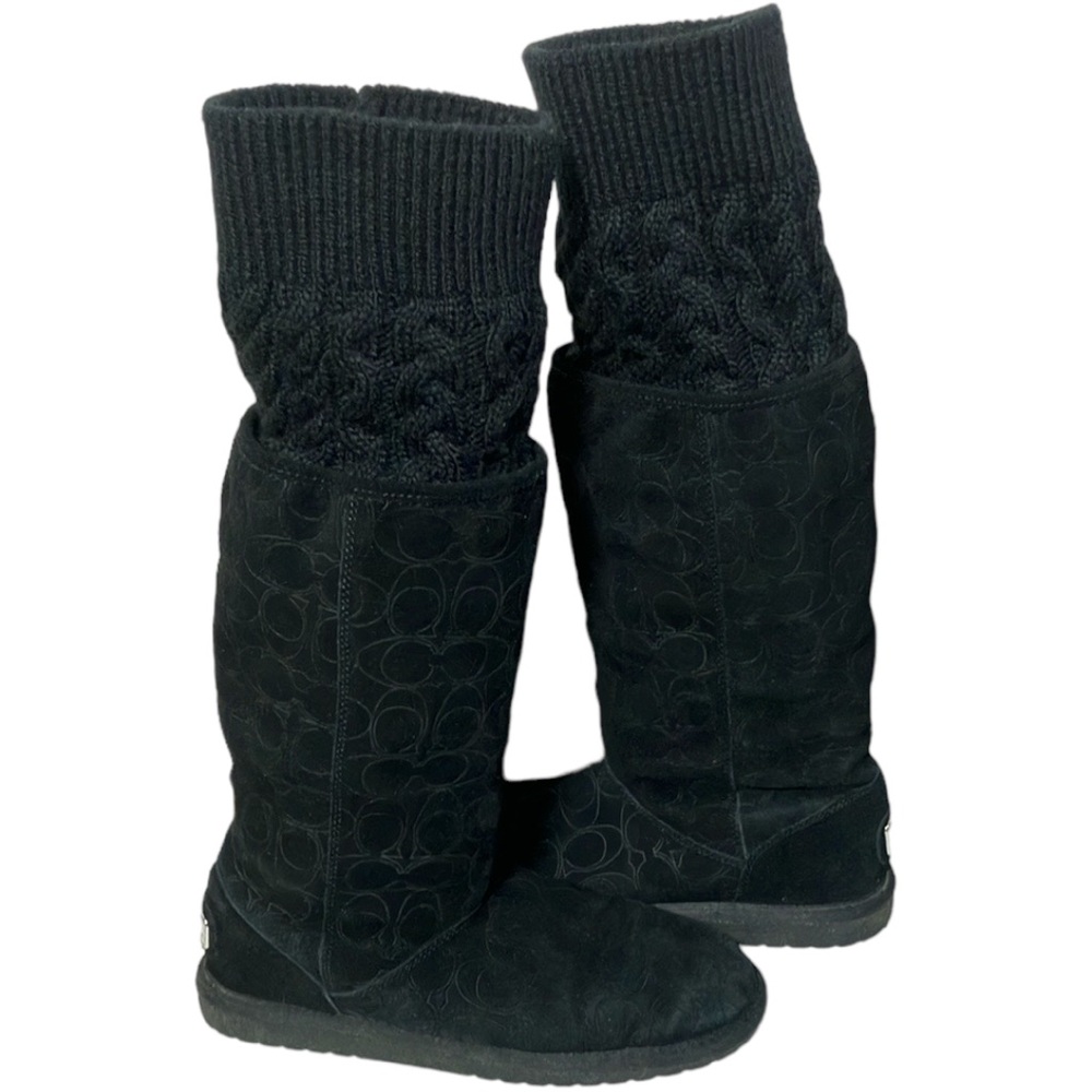 Women's Black Knit Tall Boots